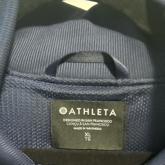 Athleta light weight blue patterned bomber jacket - Picture 2 of 5